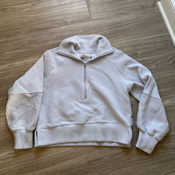 Varley Women’s Milano Half Zip Sweatshirt Sz S Light Blue EUC - Picture 12 of 15